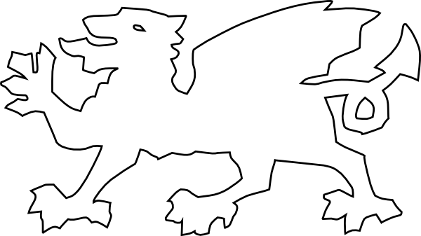 Welsh Dragon Clip Art - Brush/spray Stencil Welsh Dragon Brush/spray Quarter (1280x718)