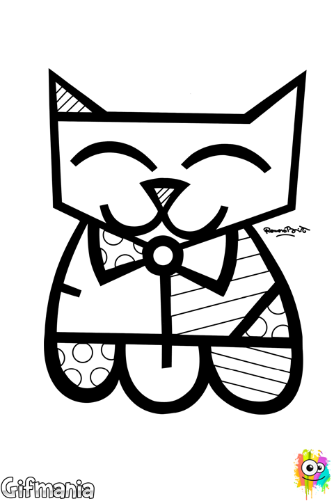 Color Like An Artist Britto - Desenhos De Romero Brito Para Pintar (480x720)