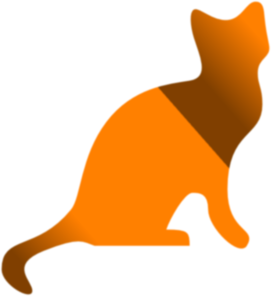 Gradient Yellow And Brown Cat Clip Art At Clkercom - Cat (546x596)