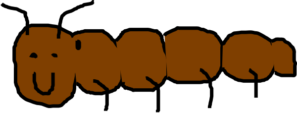 Brown Caterpillar Clip Art At Clker - Caterpillar (600x230)