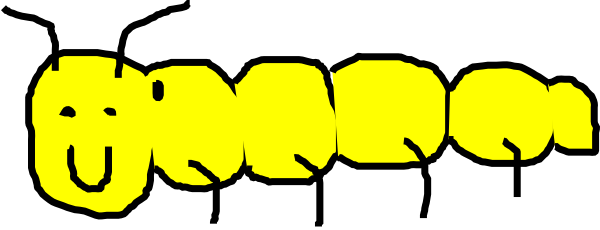 Yellow Caterpillar Clip Art - Yellow Caterpillar Clipart (600x230)