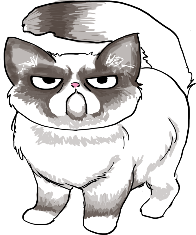 Drawn Grumpy Cat Easy Draw - Drawing Of Grumpy Cat (816x980)