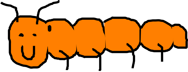 Caterpillar Clipart Orange - Orange Caterpillar Clipart (600x230)