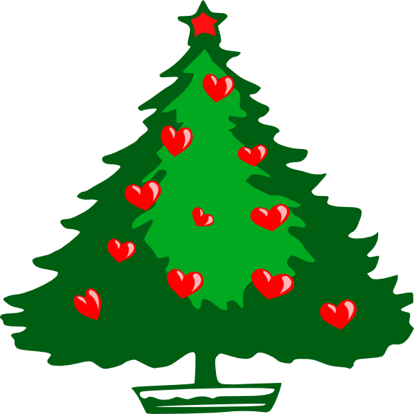 Christmas Heart Clipart - Christmas Tree Images Free Download (600x600)