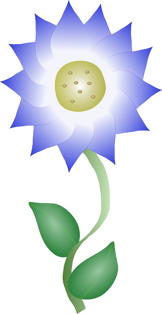 Free Vector Kytka Clip Art - Blue Flower Clip Art (331x640)