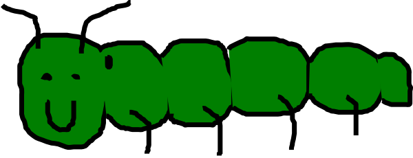 Green Caterpillar Clip Art - Green Caterpillar Clipart (600x230)