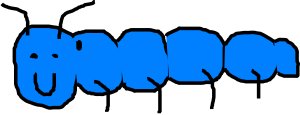 Blue Caterpillar Clip Art - Blue Caterpillar Clipart (600x230)