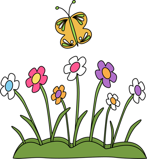 Butterfly And Flowers - Butterfly And Flowers Clipart (512x553)