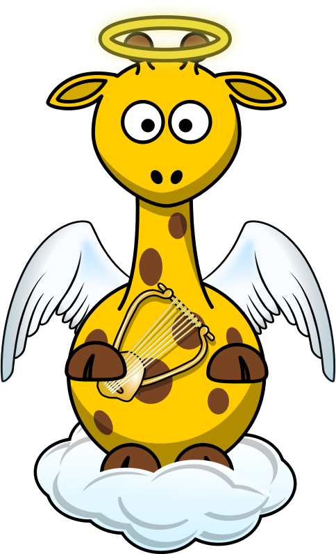 Medium Image - Angel Giraffe Cartoon Shower Curtain (484x798)