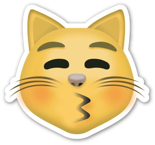 Kissing Cat Face With Closed Eyes - Cat Emoji Png (525x492)