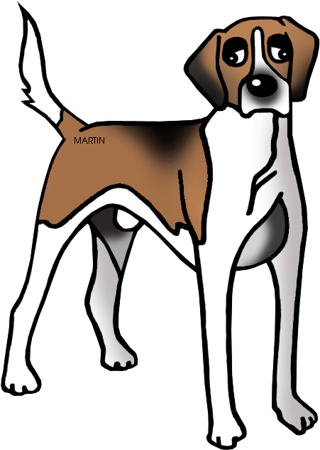 Fox Clipart Phillip Martin - American Foxhound Clipart (496x648)
