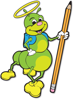 Angelic Caterpillar Mascot - Mascot For Education (309x400)