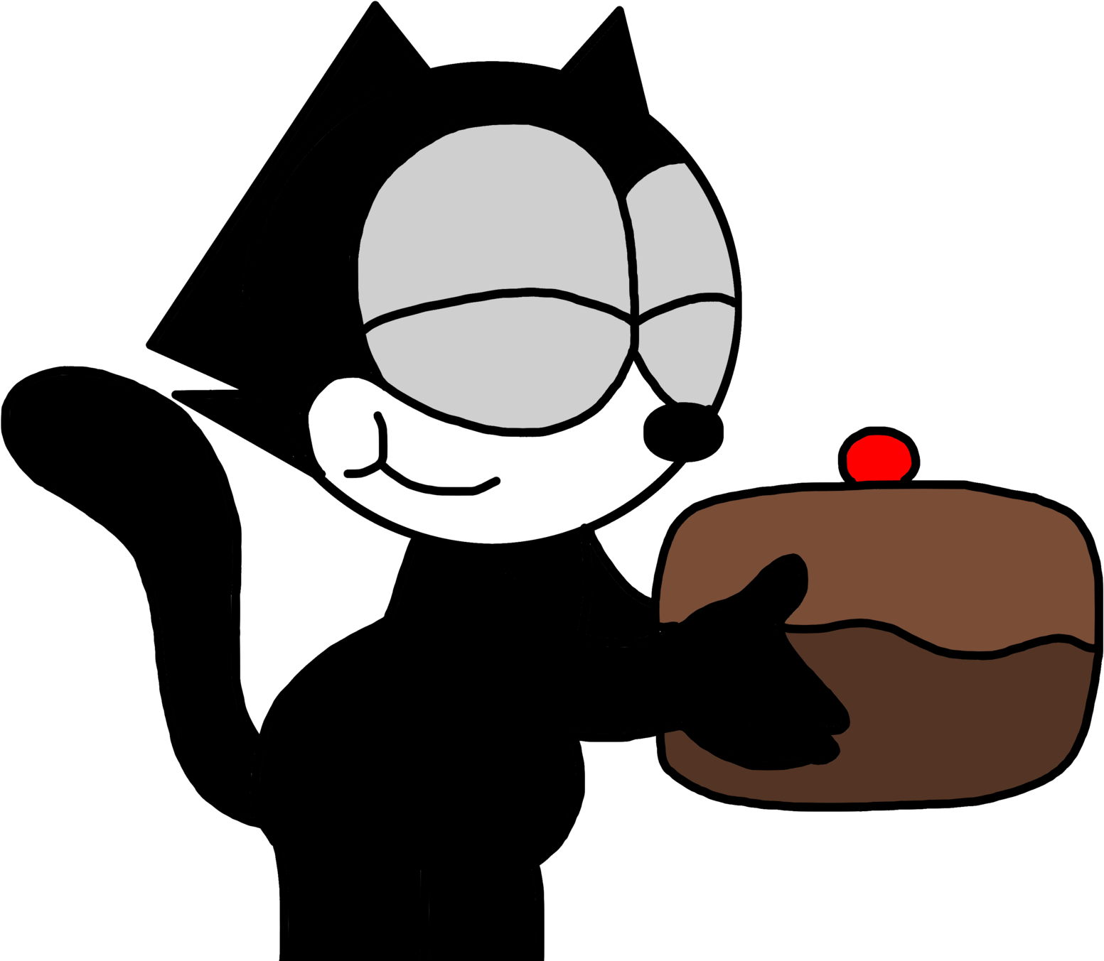 Felix Eating Chocolate Cake By Marcospower1996 Felix - Felix The Cat Eating (1600x1600)