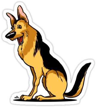 German Shepherd Stickers > - Cool German Shepherds Cartoon Tee T-shirts (375x360)
