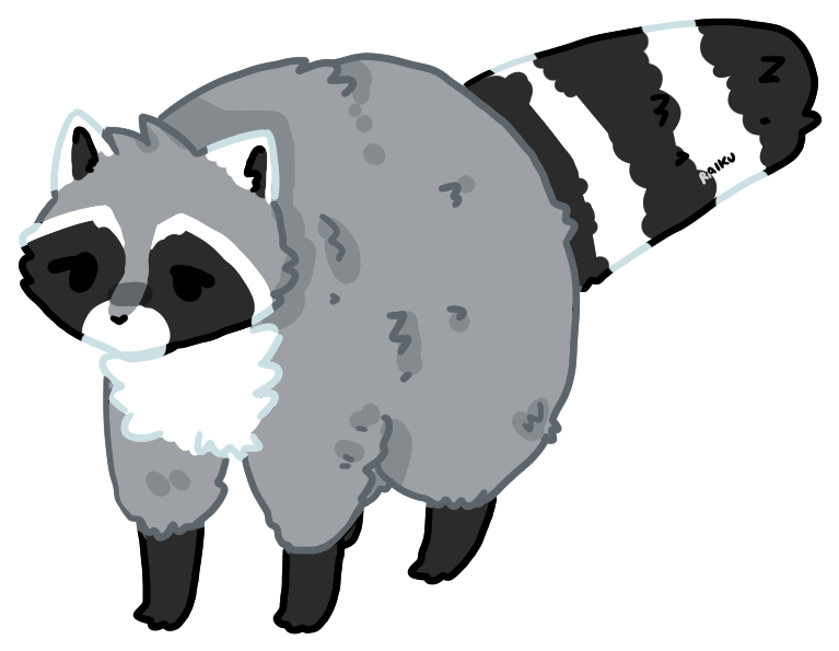 Fat Raccoon Fursona By Raikukitti - Raccoon Drawing Png (795x615)