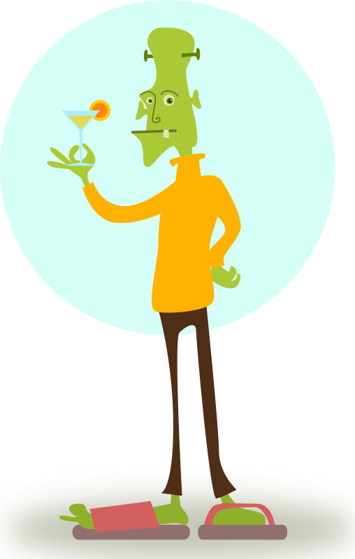 Ghoul Clipart Free For Download - Funny Fashion Alien Shower Curtain (508x800)
