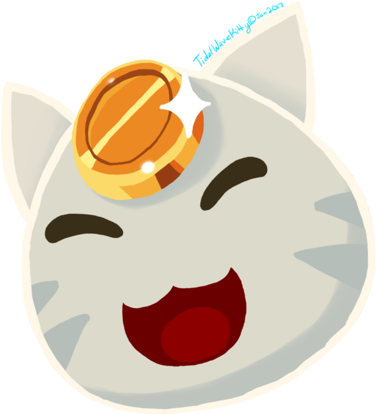 Lucky Cat Slime [merch Available] By Tidalwavekitty - Slime Rancher Lucky Slime (894x894)