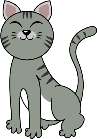 For Download Free Image - Grey Striped Cartoon Cat (640x640)