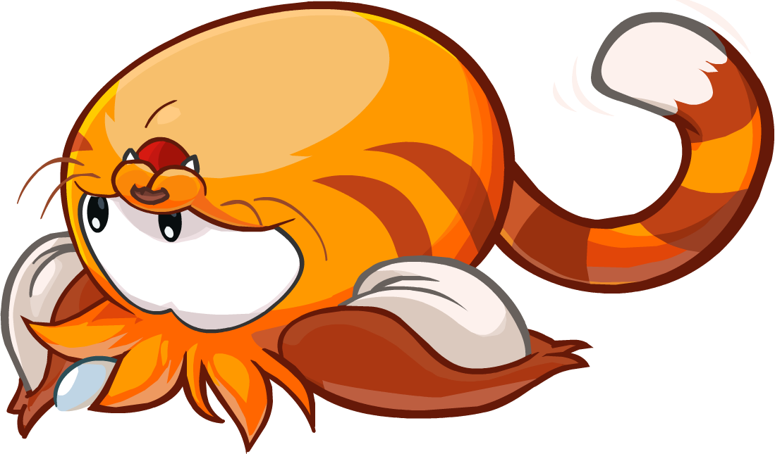 Cat Puffle Rolling Around - Club Penguin Cat Puffle (1099x645)