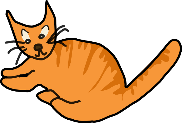 Brown Cat Clip Art - Brown Cat Clip Art (600x407)
