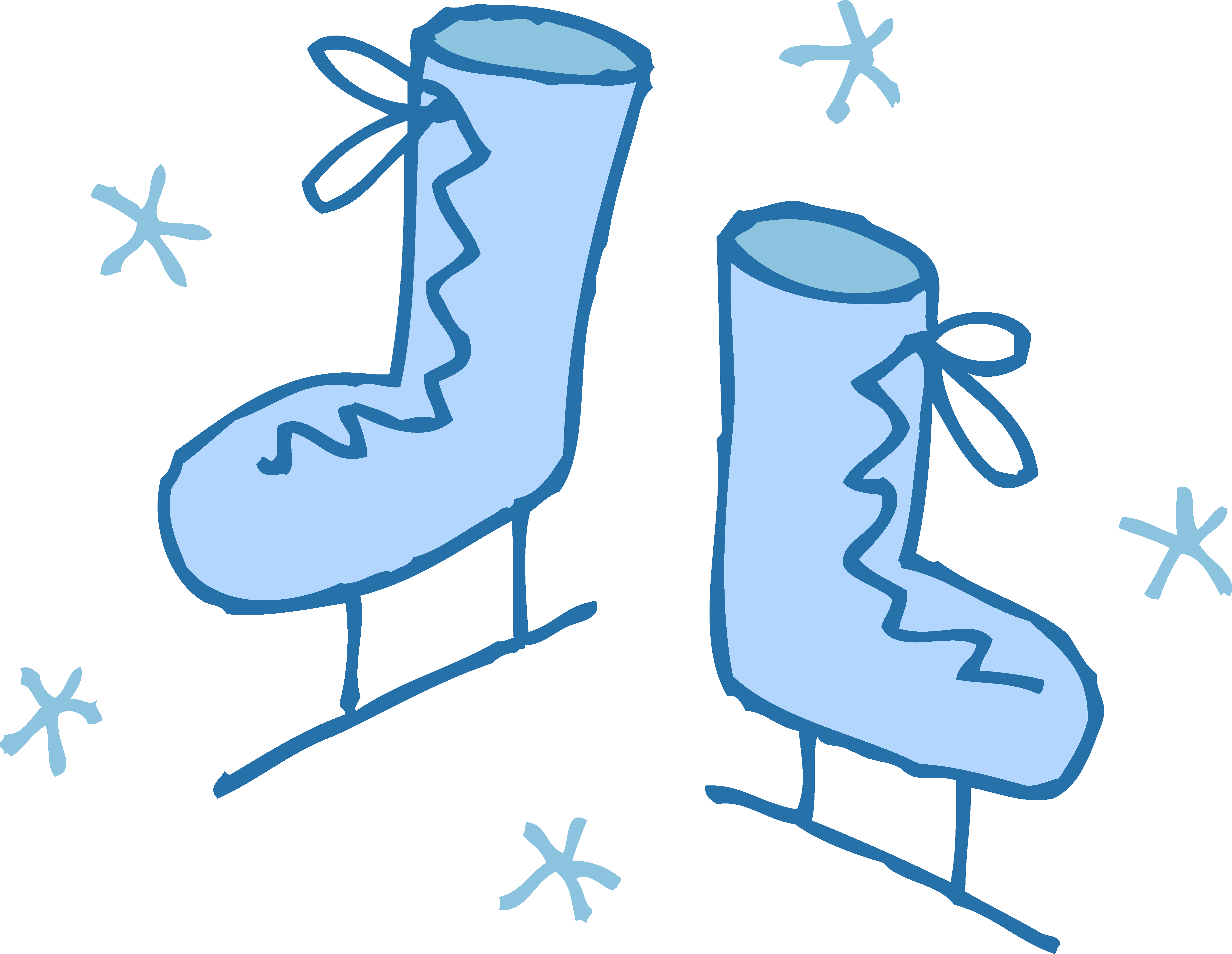 Cute Blue Ice Skates Clip Art - Cowboy Boot (4919x3809)