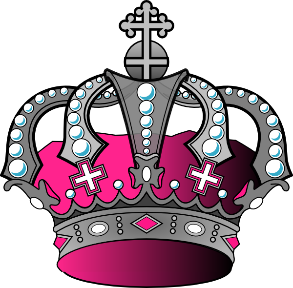 Silver Pink Crown Clip Art - Pink And Silver Png (600x590)