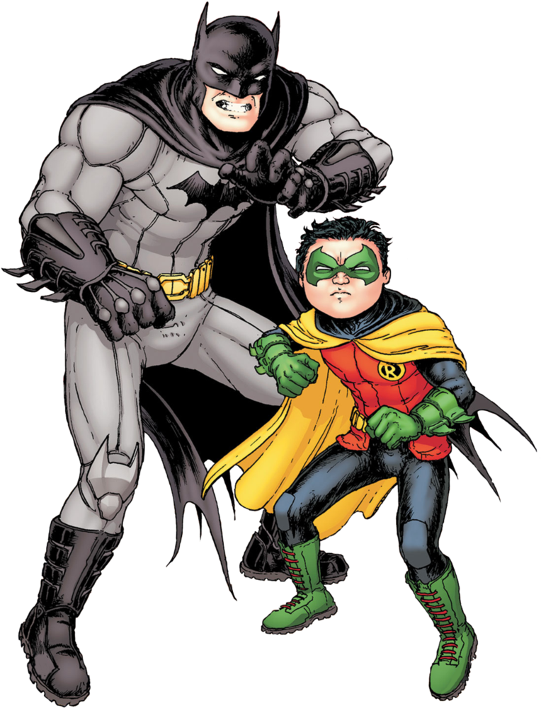 Batman And Robin Png Clipart Batman And Robin Clip - Damian Wayne And Batman (783x1021)