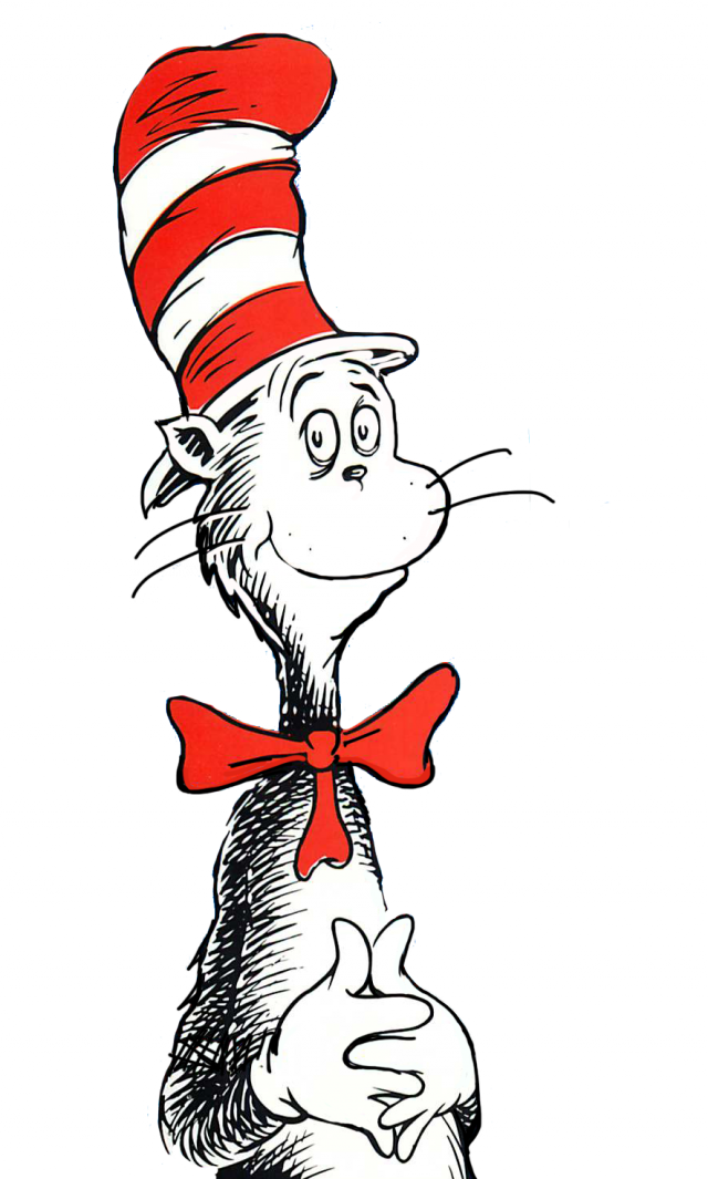 Dr - Seuss - Fish - Coloring - Page - Cat In The Hat Png (640x1065)