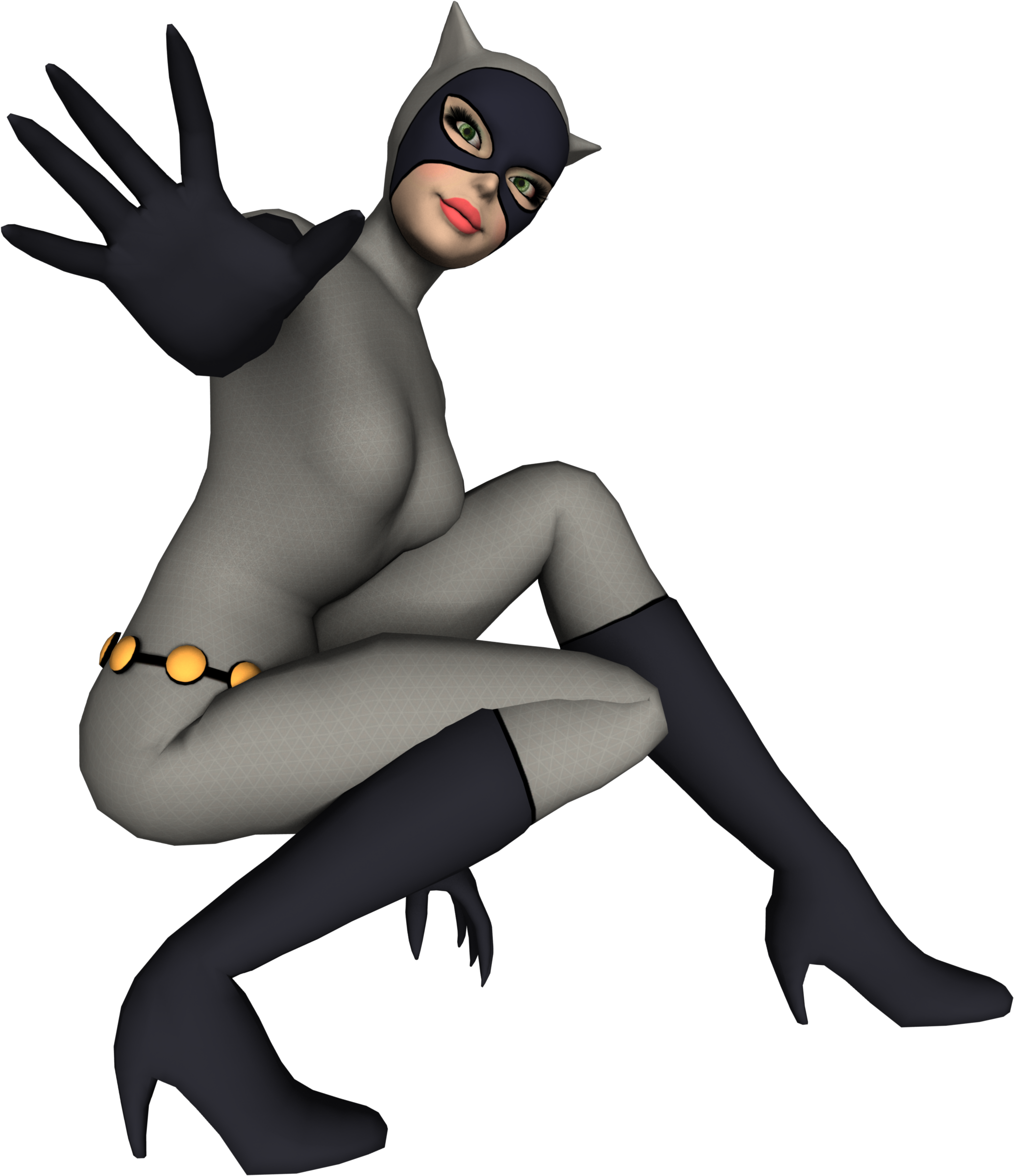 Catwoman Render 01 By Dazzyallen Catwoman Render 01 - Cat Woman Mmd Models (2128x2431)