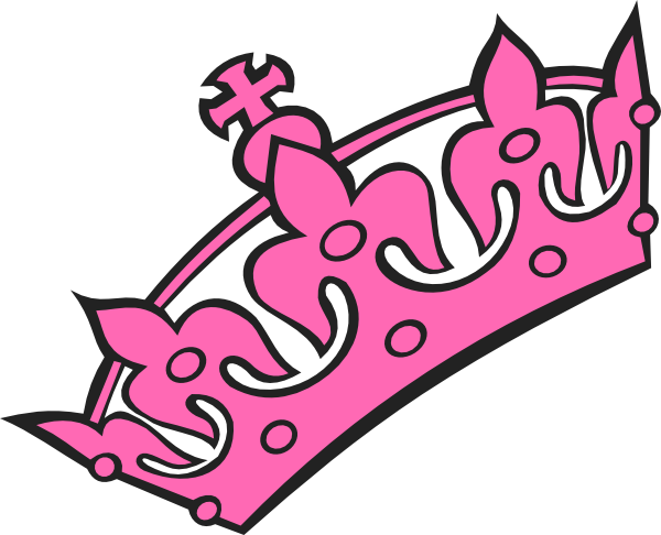 Pink Tiara Clip Art Free - Tilted Crown Clipart (600x486)