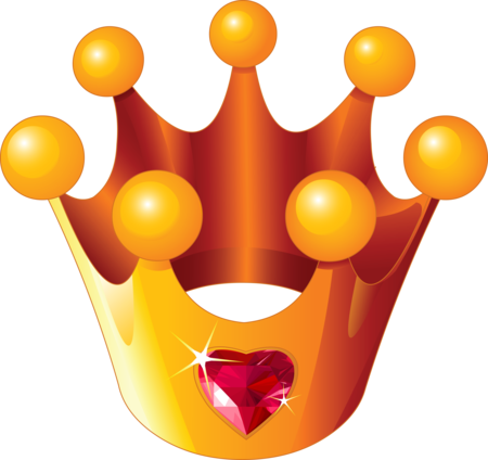 Princess Crown With Gold Hearts Clip Art - Queen Of Hearts Crown Clipart (450x424)
