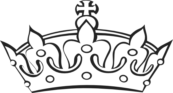 Royal Crown Cliparts - Black And White King Crown (600x321)