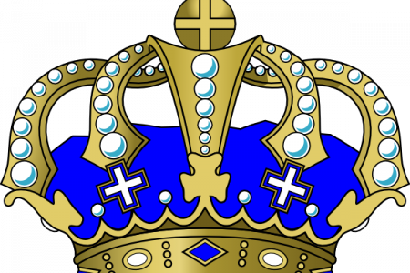 Crown Clipart Light Blue - Royal Gold And Blue Crown (450x300)
