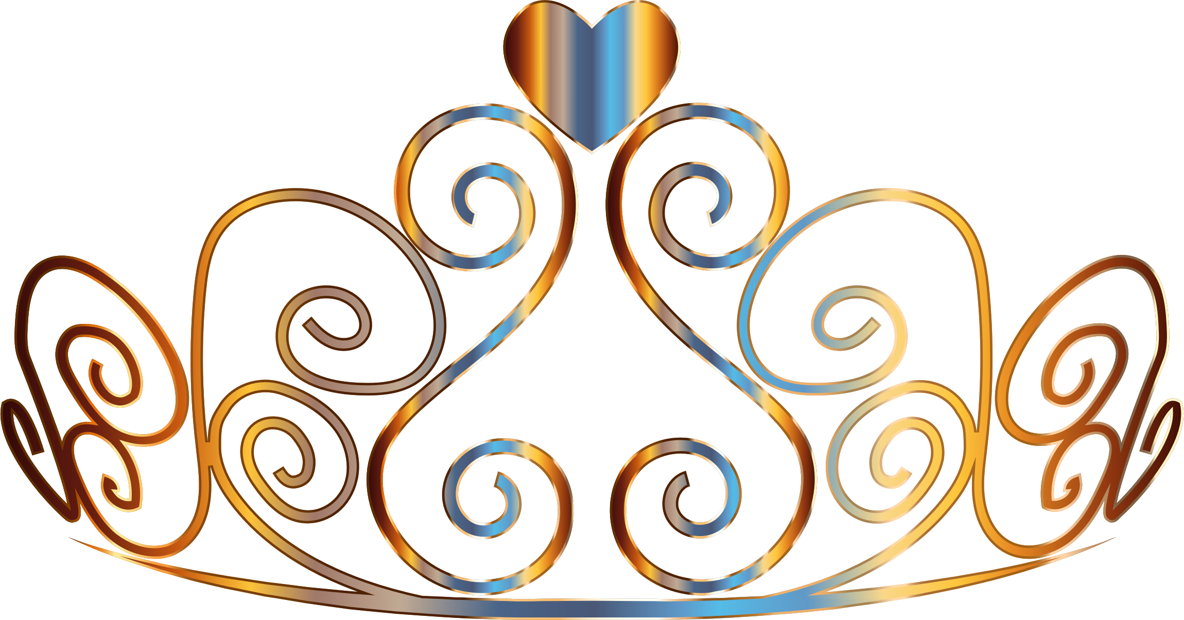 Tiara - Princess Gold Crown Clip Art (2300x1204)