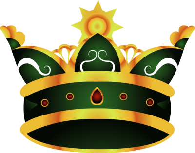 Royal Clipart - Green And Yellow Crown (400x314)