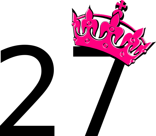 Pink Tilted Tiara And Number 27a Clip Art - 27 Year Old Birthday Quotes (600x523)