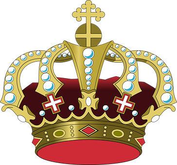 Crown King Royal Royalty Emperor Queen Rul - King Crown Clipart (364x340)