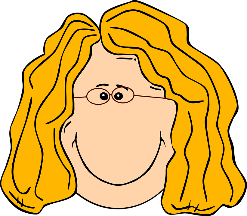 Smiling Blond Lady With Long Hair Clip Art At Vector - Boy With Long Hair Clipart (821x720)