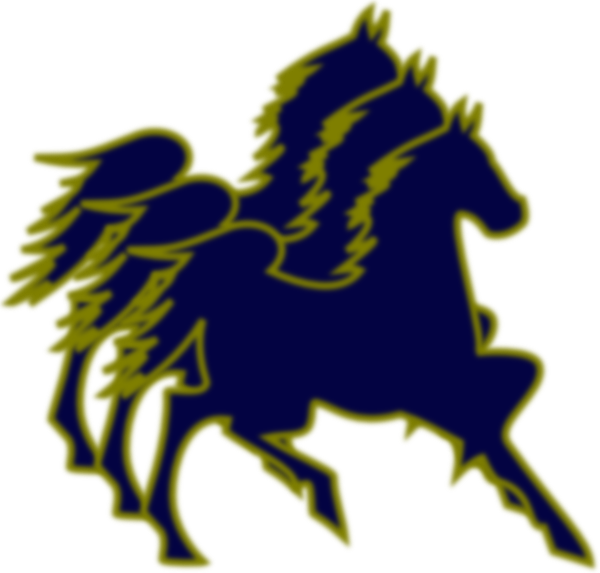 Triple Horse Blue And Tan Clip Art At Clker - Triple Horse (600x573)