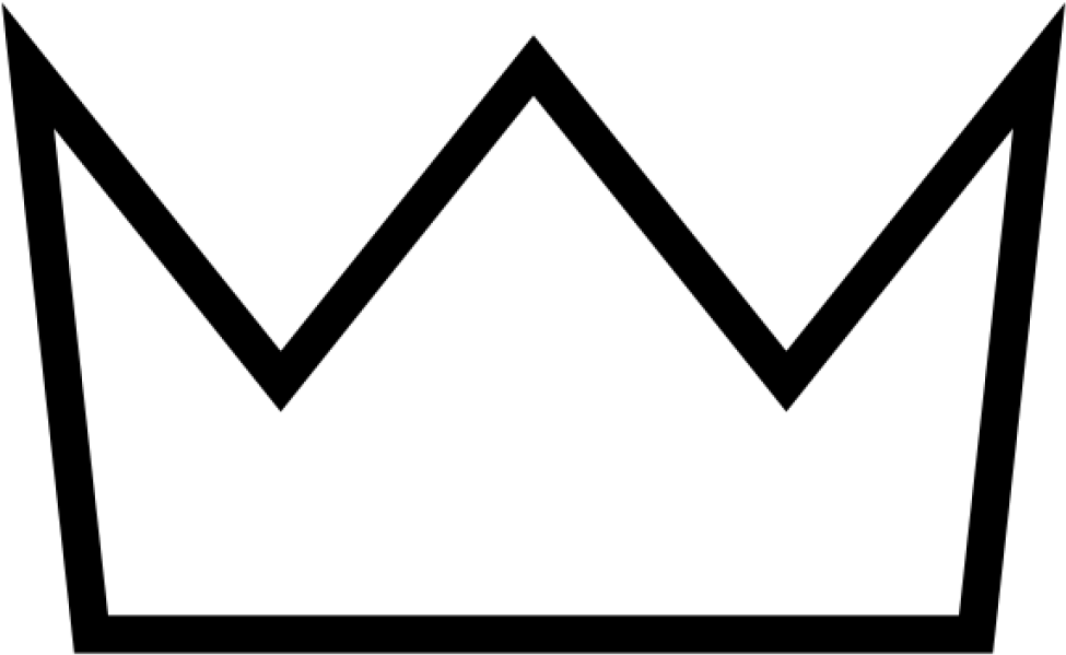 Crown Clipart Black And White Crown Outline White Clip - Three Point Crown Tattoo (1024x1024)