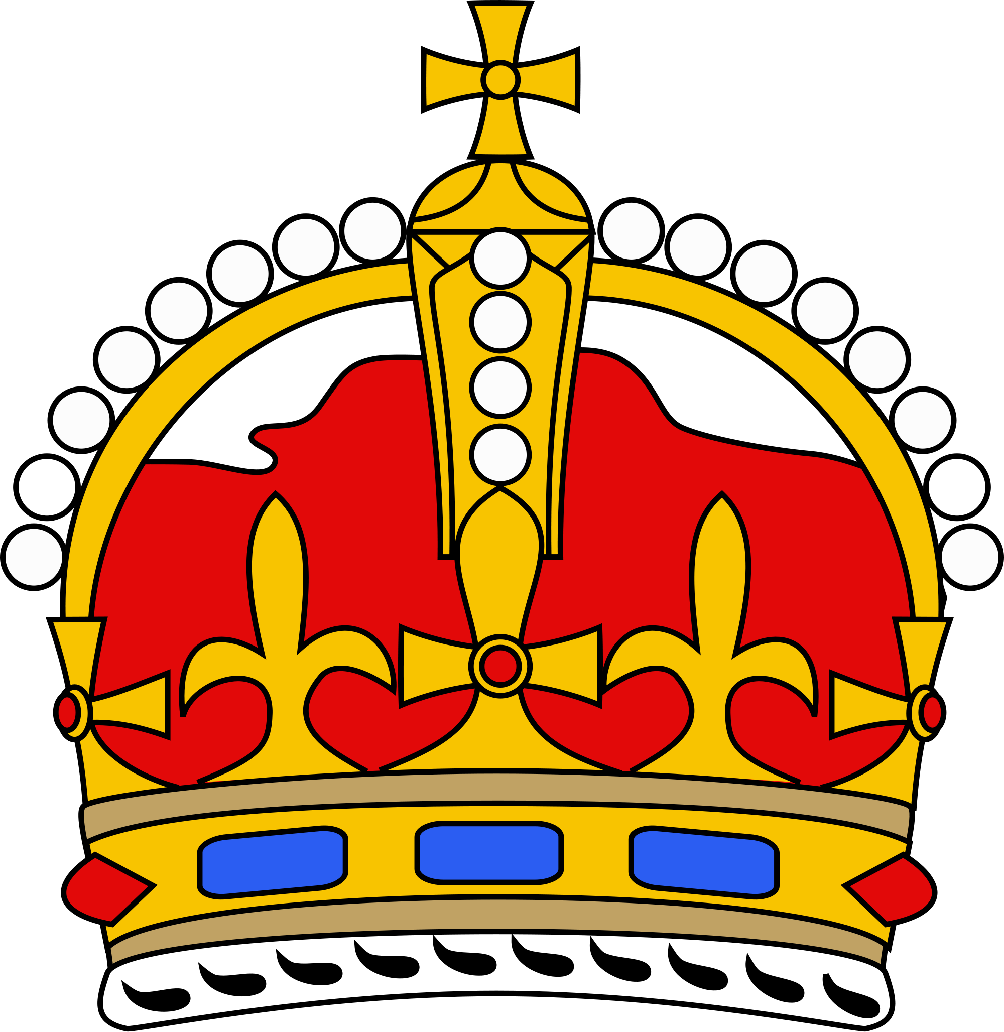 Royal Crown Curved Simple - Crowns On Flags (2000x2056)