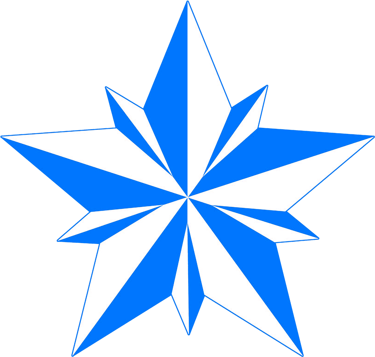 Green Star Image With Rounded Points - Nautical Star (1476x1476)