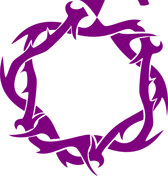 Purple Thorns Clip Art - Crown Of Thorns Tattoo (564x593)