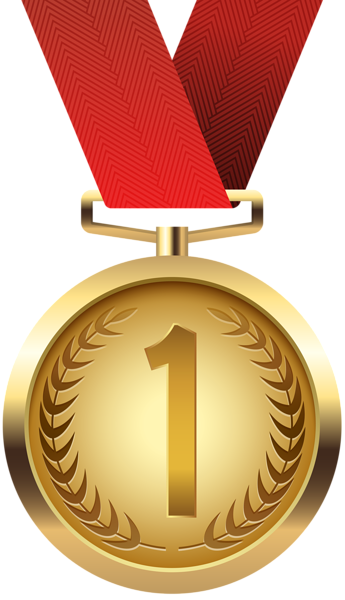 Gold Medal Png Clip Art - Clip Art Gold Medal (345x600)
