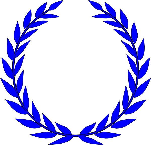 Laurel Crown Blue Clip Art At Clker - Laurel Wreath (600x573)