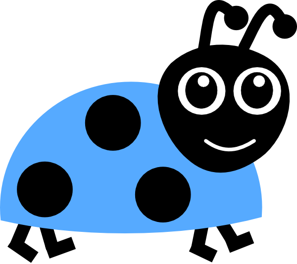 Blue Clipart Insect - Ladybug Cartoon (600x534)