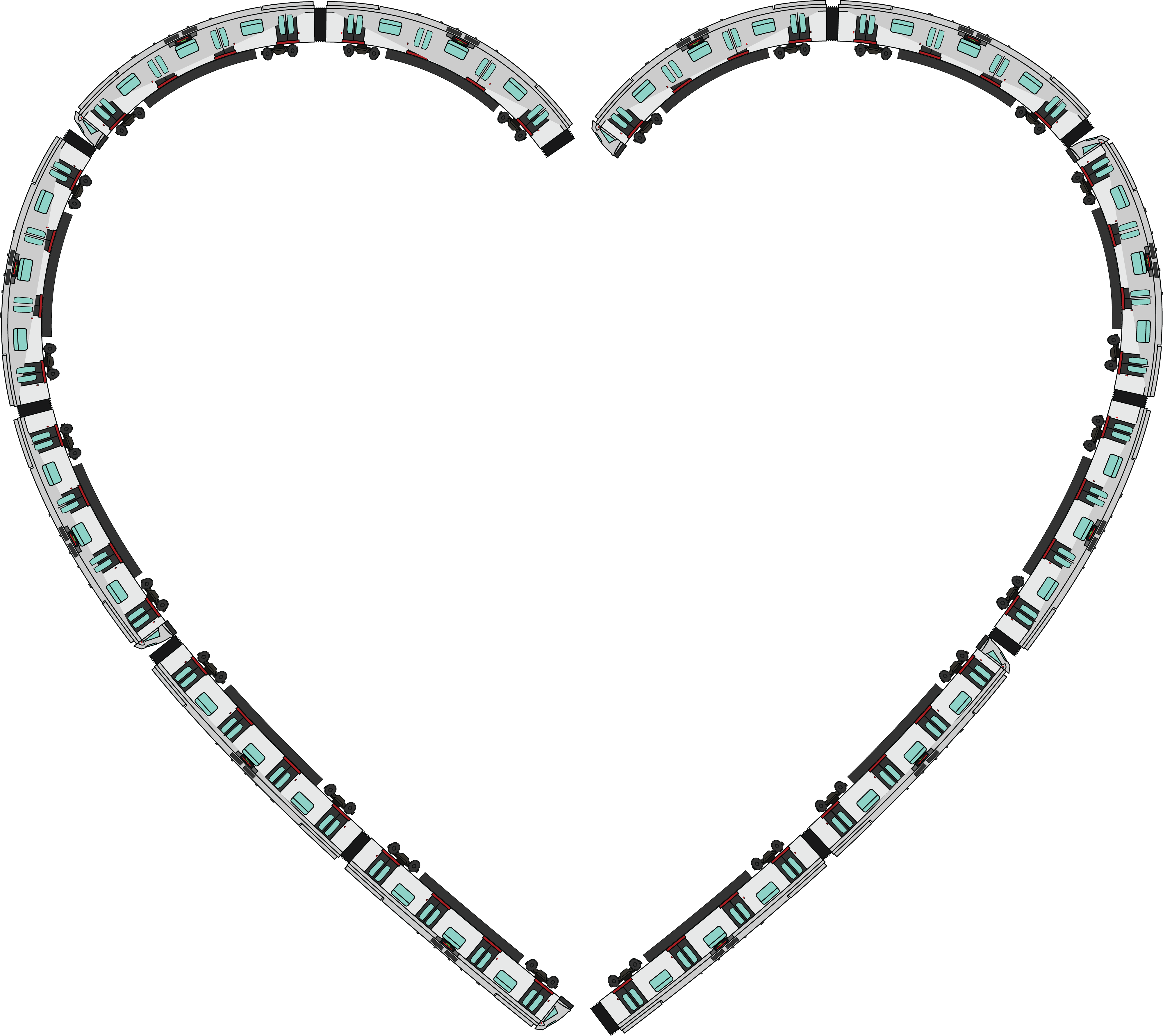 Free Clipart Of A Train Border - Native American Heart Clip Art (4000x3563)