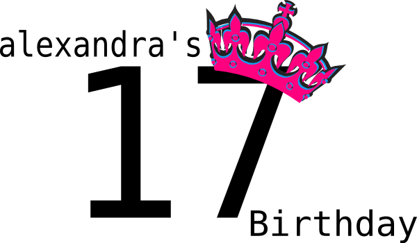 Pink Tilted Tiara And Number 16 Clip Art - Tiara Clip Art (600x350)