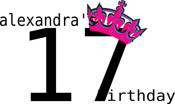 Pink Tilted Tiara And Number 16 Clip Art - Clip Art (600x358)