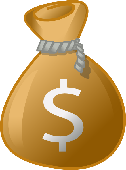 Money Clipart Transparent Background - Money Bag Clip Art (444x598)
